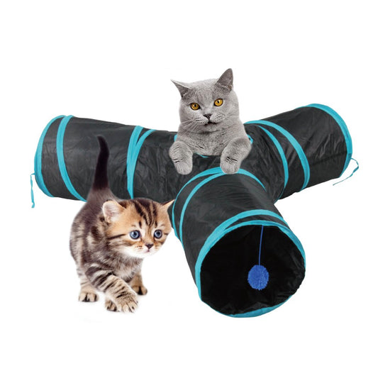 Pawise Cat Tunnel Kitty Cube Pop up Collapsible Foldable 3 Direction Tunnel with Ball (3-Way) Animals & Pet Supplies > Pet Supplies > Cat Supplies > Cat Toys PAWISE   