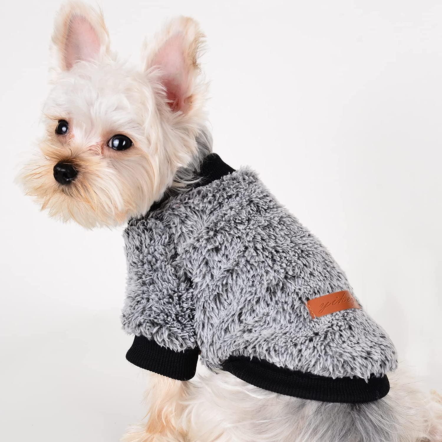 Small Dog Sweaters Chihuahua Fleece Clothes XXS~S Winter Warm Puppy Sweaters Boys Girls Tiny Dog Outfits for Teacup Yorkie Puppies Extra Small Breed Costume (Large Bust 17.71") Animals & Pet Supplies > Pet Supplies > Dog Supplies > Dog Apparel Kosiyi   