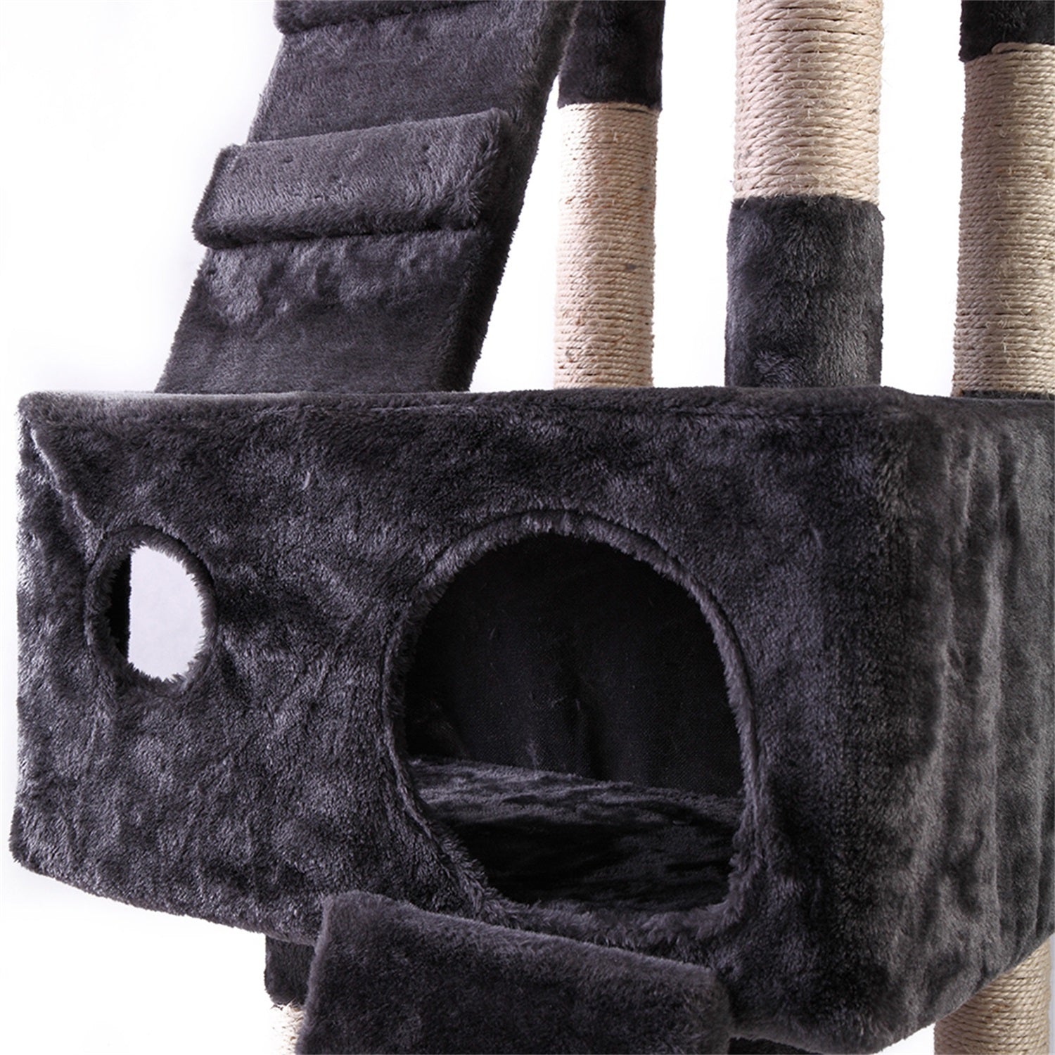 Pefilos Pet Furniture for Cats and Kittens - Cat Tower for Indoor Cats Tall Cat Tree for Big Cats Tiger Tough Cat Tree Tower Interactive Playground, Gray Animals & Pet Supplies > Pet Supplies > Cat Supplies > Cat Furniture Pefilos   