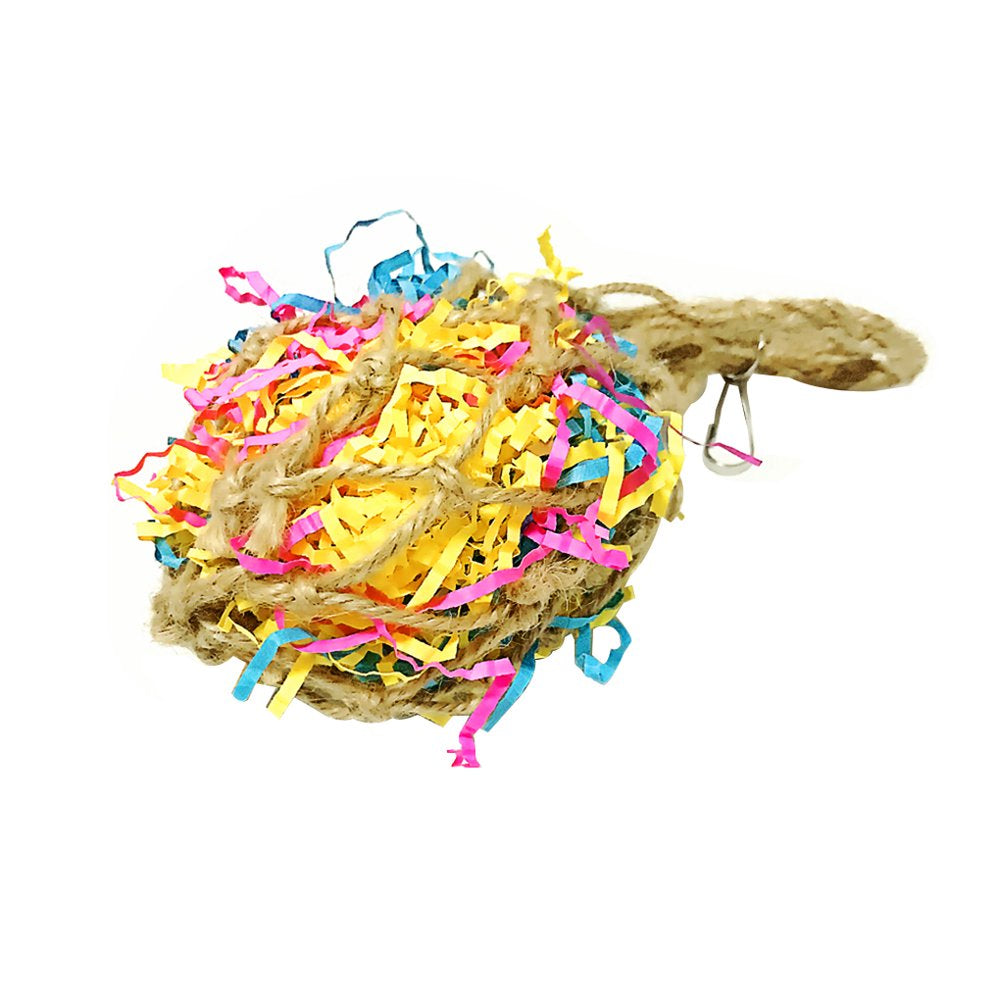 Tureclos Bird Chew Toy Hanging Pet Exercising Bag Paper-Stuffed Bird Playing Cage Accessory Animals & Pet Supplies > Pet Supplies > Bird Supplies > Bird Cage Accessories TureClos   