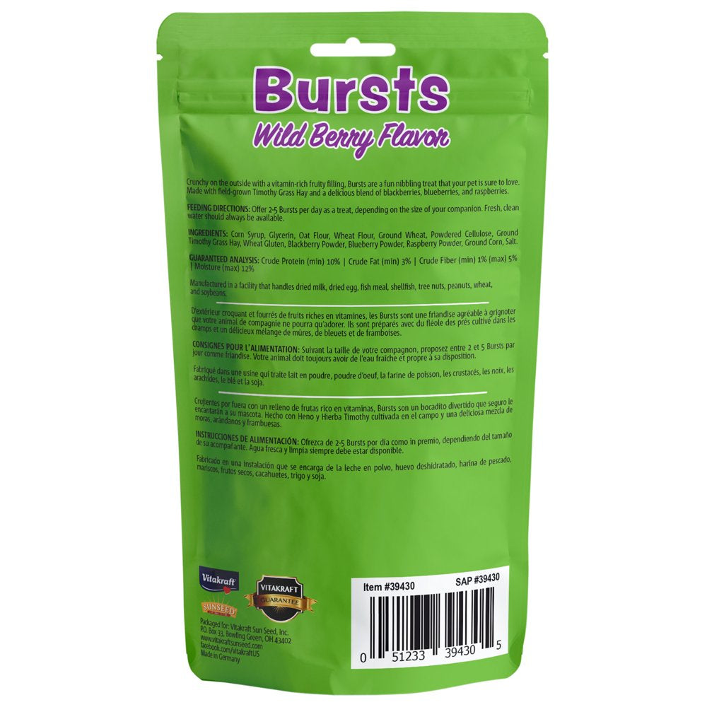 Vitakraft Bursts Small Animal Treats - Wild Berry Snacks - for Rabbits, Guinea Pigs, and Hamsters Animals & Pet Supplies > Pet Supplies > Small Animal Supplies > Small Animal Food Vitakraft Sunseed   