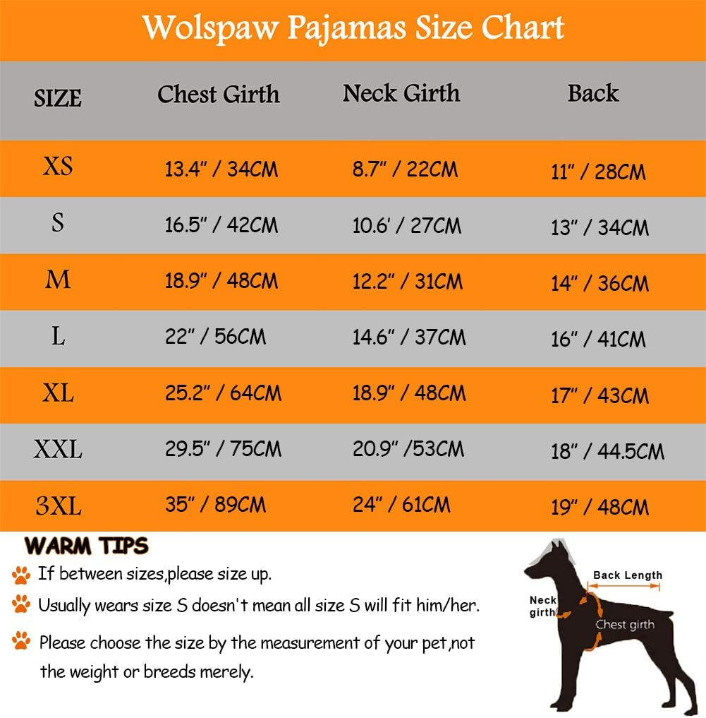 Wolspaw Dog Jumpsuit Striped 100% Cotton Pajamas for Small Medium Large Boy Girl Dogs Pet Pjs Onesie Outfits,Grey S Animals & Pet Supplies > Pet Supplies > Dog Supplies > Dog Apparel Wolspaw   