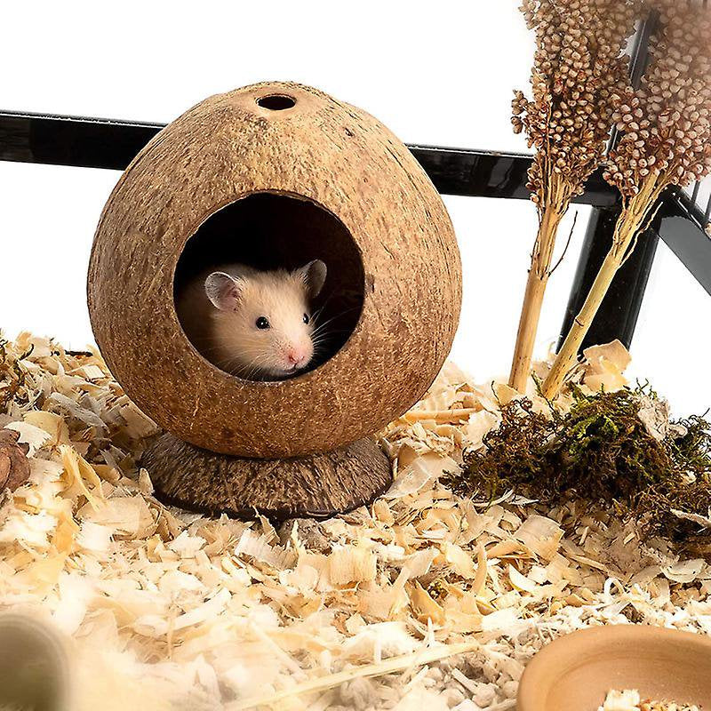 Hamster House Bed: for Gerbils Mice Small Animal Cage Habitat Dcor(1Pcs, Brown)