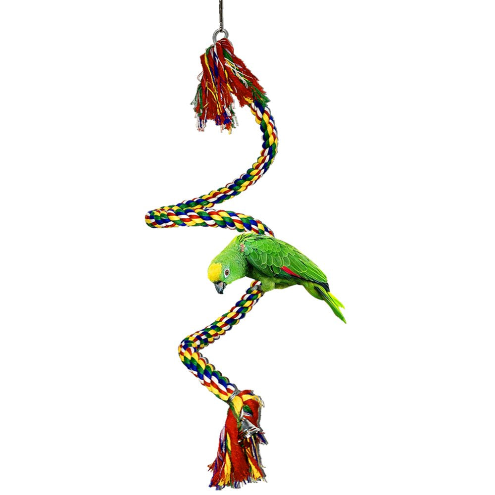 Besufy Pet Bird Toy Bird Parrot Elastic Cotton Rope Hanging Climbing Swing Stand Perch Chew Toy Animals & Pet Supplies > Pet Supplies > Bird Supplies > Bird Toys Besufy   