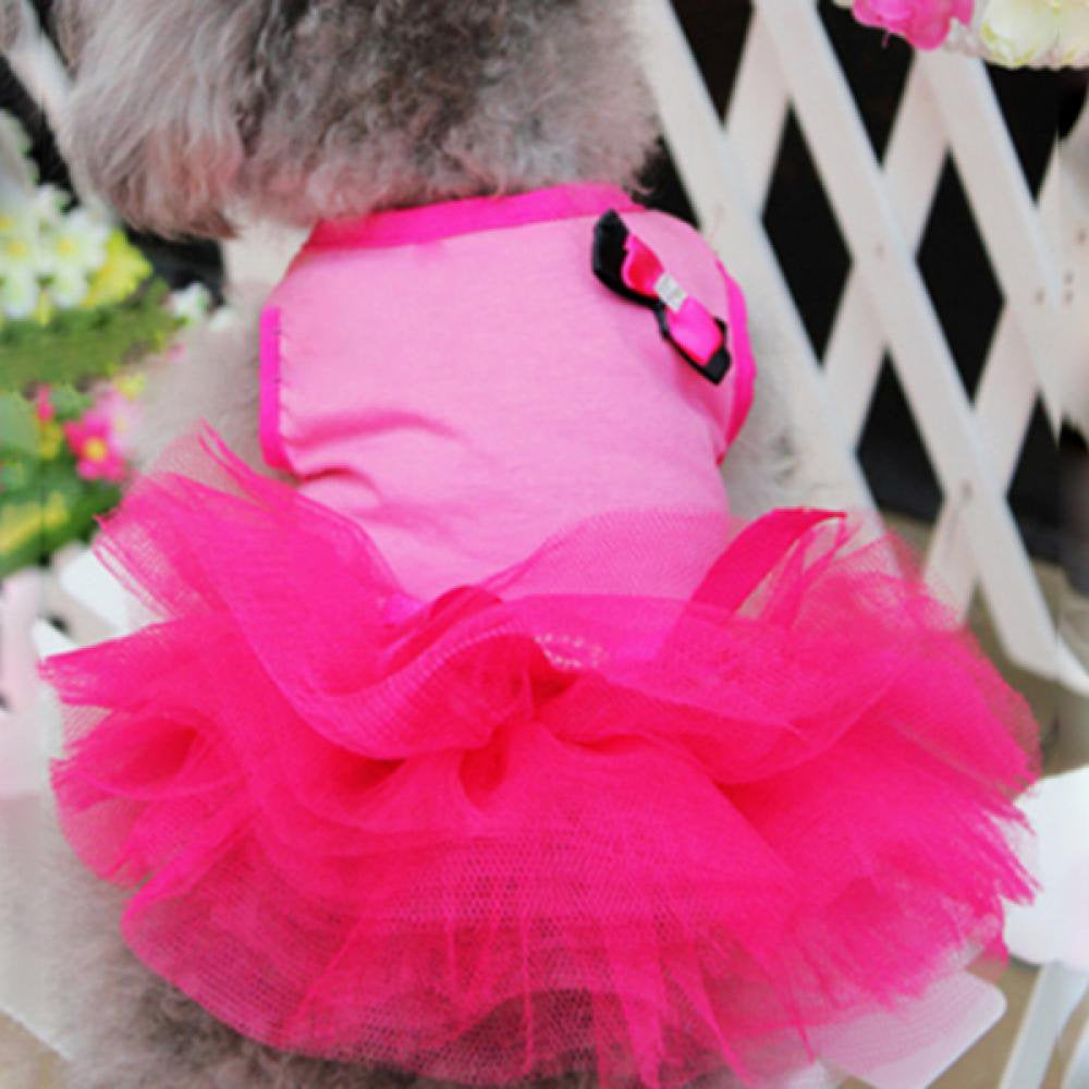 Pink Dog Cat Princess Tutu Dress Bow Bubble Dress Pet Puppy Clothes Dog Apparel Large Clothes for Pets Girl Animals & Pet Supplies > Pet Supplies > Dog Supplies > Dog Apparel Elaydool M Pink 