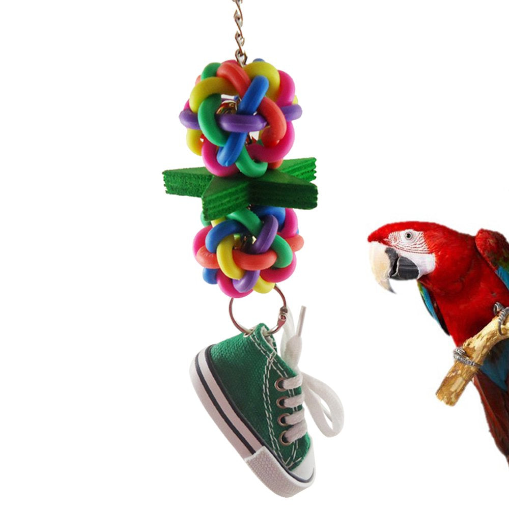 Pet Enjoy Bird Climbing Chewing Toys,Parrot Sneakers Colorful Shredder Hanging Cage Bite Toys for Small Parakeets,Cockatiel,Conures,Finches,Parrots Animals & Pet Supplies > Pet Supplies > Bird Supplies > Bird Gyms & Playstands Pet Enjoy   