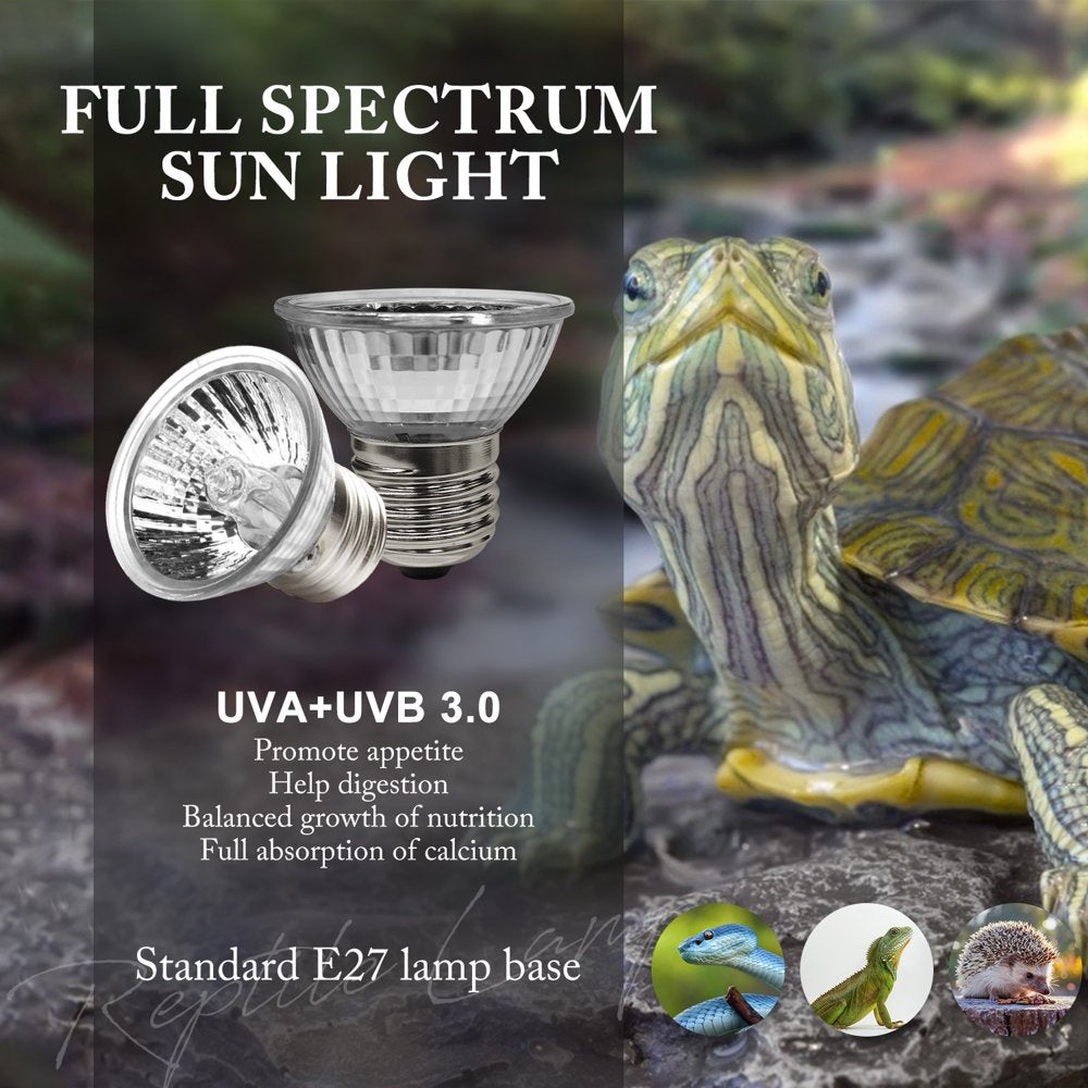 Elegant Choise Tortoise Reptile Heat Lamp Bulb,25W/50W Reptile Heat Lamp Bulb, UVA+UVB Light for Reptiles,E27 Heat Spotlight for Aquarium Reptile,Lizards,Turtle,And Amphibians  Elegant Choise   