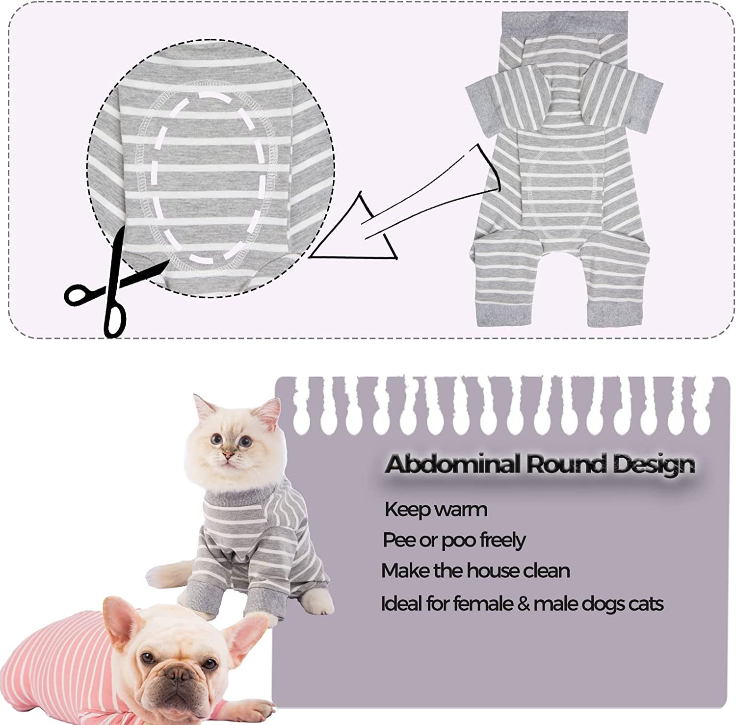 AOKAZI Dog Surgery Recovery Suit, Puppy Cat Onesie for Shedding