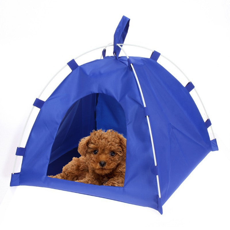Pet Tent for Dog Cat, Folding Teepee for Outdoor Home Bed Travel Play House (Blue)
