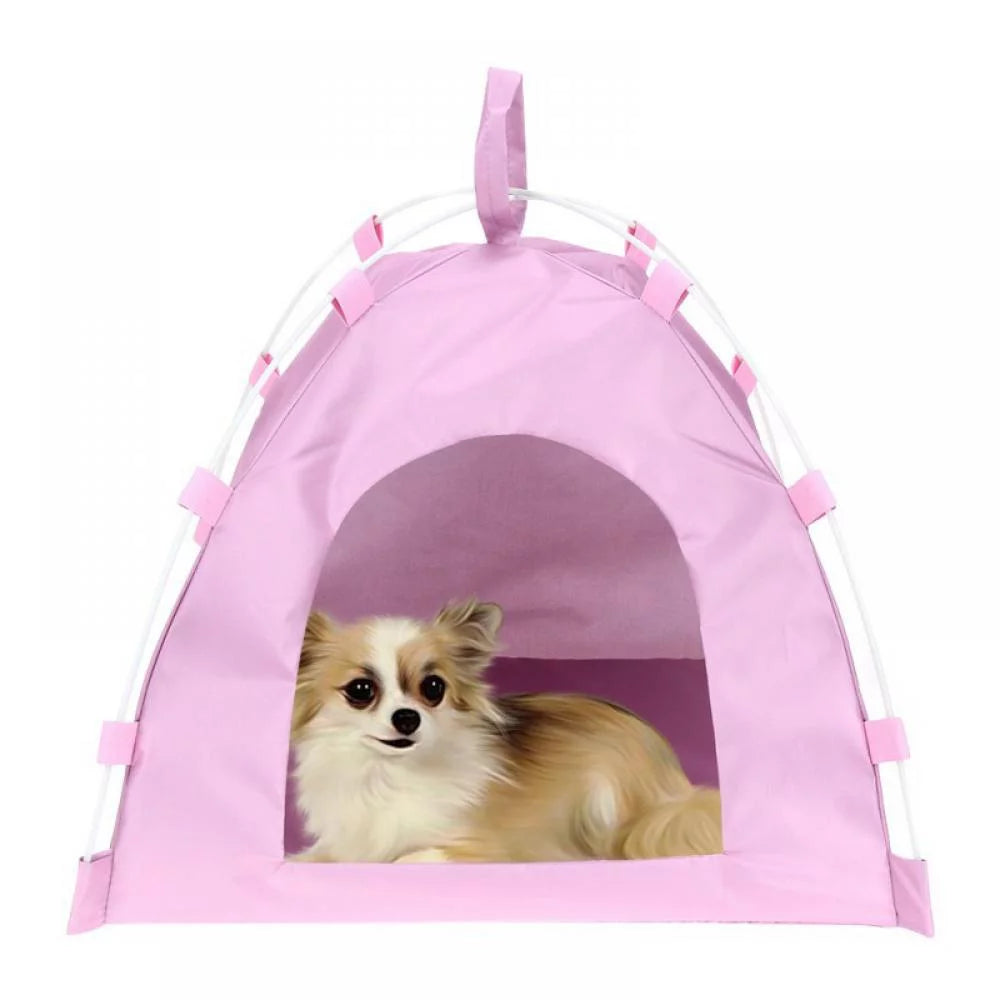 Breathable Washable Pet Puppy Kennel Dog Cat Folding Indoor Outdoor House Bed Tent Animals & Pet Supplies > Pet Supplies > Dog Supplies > Dog Houses CN Pink  