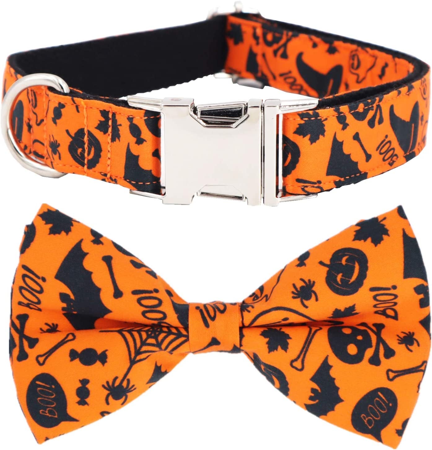 Halloween Dog Collar Dog Bowtie Dog Accessory Halloween Dog Costume for Halloween Party (M) Animals & Pet Supplies > Pet Supplies > Dog Supplies > Dog Apparel YIWU MIYI CO.,LTD Orange XS 