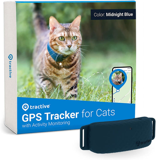 Tractive Waterproof GPS Cat Tracker - Location & Activity, Unlimited Range & Works with Any Collar (Dark Blue) (TRAMINDB) Electronics > GPS Accessories > GPS Cases tractive   