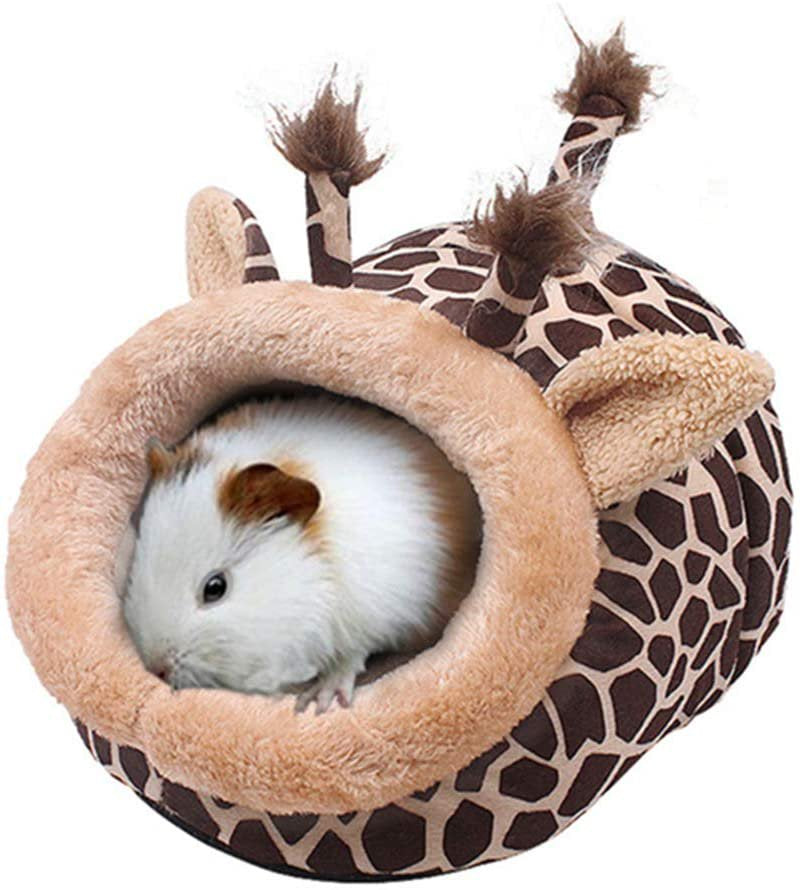 Mioliknya Guinea Pig Cave Beds Small Animal Cozy House Bedding Cage Bed Hamster Habitat Nest Cave Animals & Pet Supplies > Pet Supplies > Small Animal Supplies > Small Animal Habitats & Cages Mioliknya 11.42" x 10.63" x 7.48" Giraffe Shape 