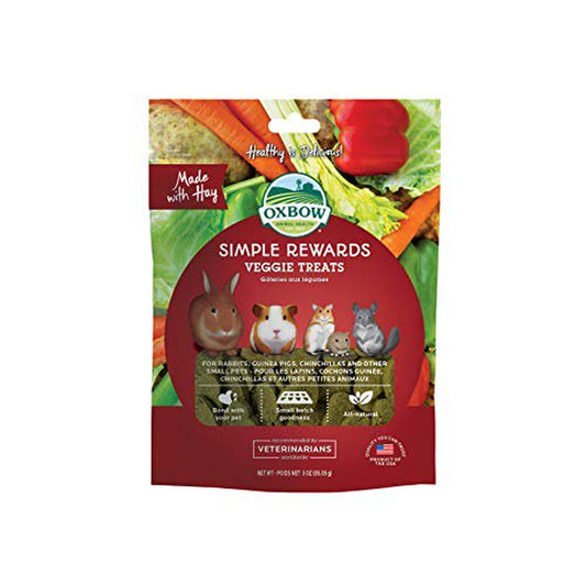 Oxbow Simple Rewards Veggie and Hay Blend Treats for Rabbits, Guinea Pigs, Chinchillas, and Small Pets Animals & Pet Supplies > Pet Supplies > Small Animal Supplies > Small Animal Treats Oxbow   
