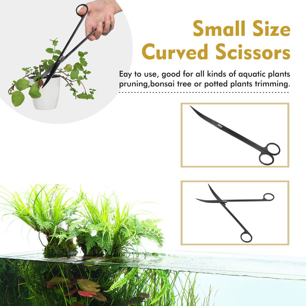 Hygger Aquarium Aquascape Tools - 4 in 1 Black Stainless Steel Aquatic Plant Tweezers Scissors Spatula Bonsai Set Algae Scrapers Cleaning Kits for Fish Tank Starters Kit Animals & Pet Supplies > Pet Supplies > Fish Supplies > Aquarium Cleaning Supplies hygger   