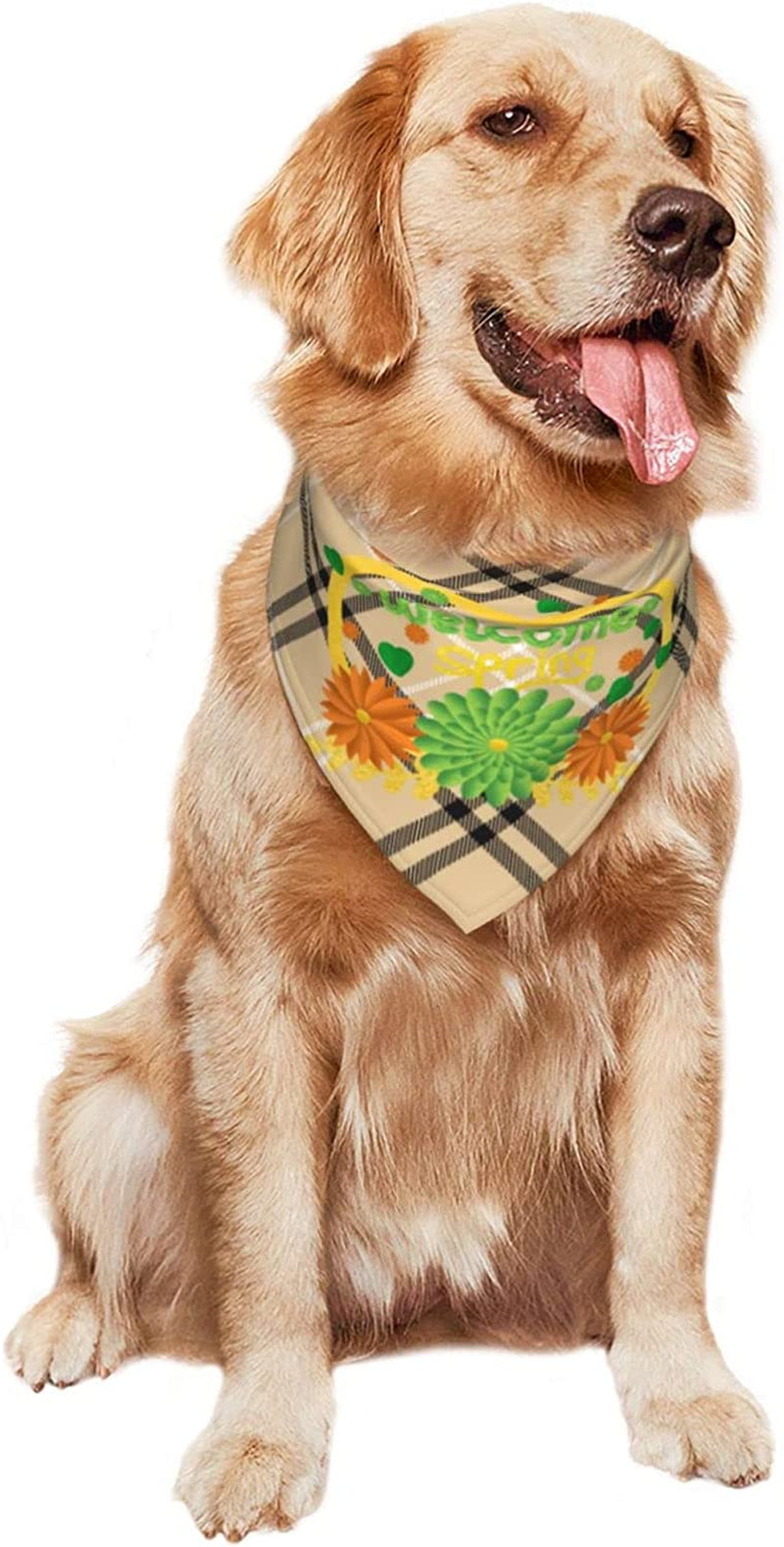 Welcome Spring Beautyful Moment Pet Dog and Cat Decorative Triangle Scarf,Dog Bandana,Breathable and Stain Resistant. Animals & Pet Supplies > Pet Supplies > Dog Supplies > Dog Apparel ZALTAS   