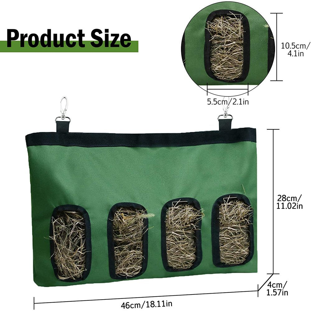 Ssawcasa 2PCS Rabbit Hay Feeder Bag,Hanging Guinea Pig Bunny Hay Bag with 4 Holes,Hanging Sack for Small Animals Feeding Supply (Green) Animals & Pet Supplies > Pet Supplies > Small Animal Supplies > Small Animal Food SSAWcasa   