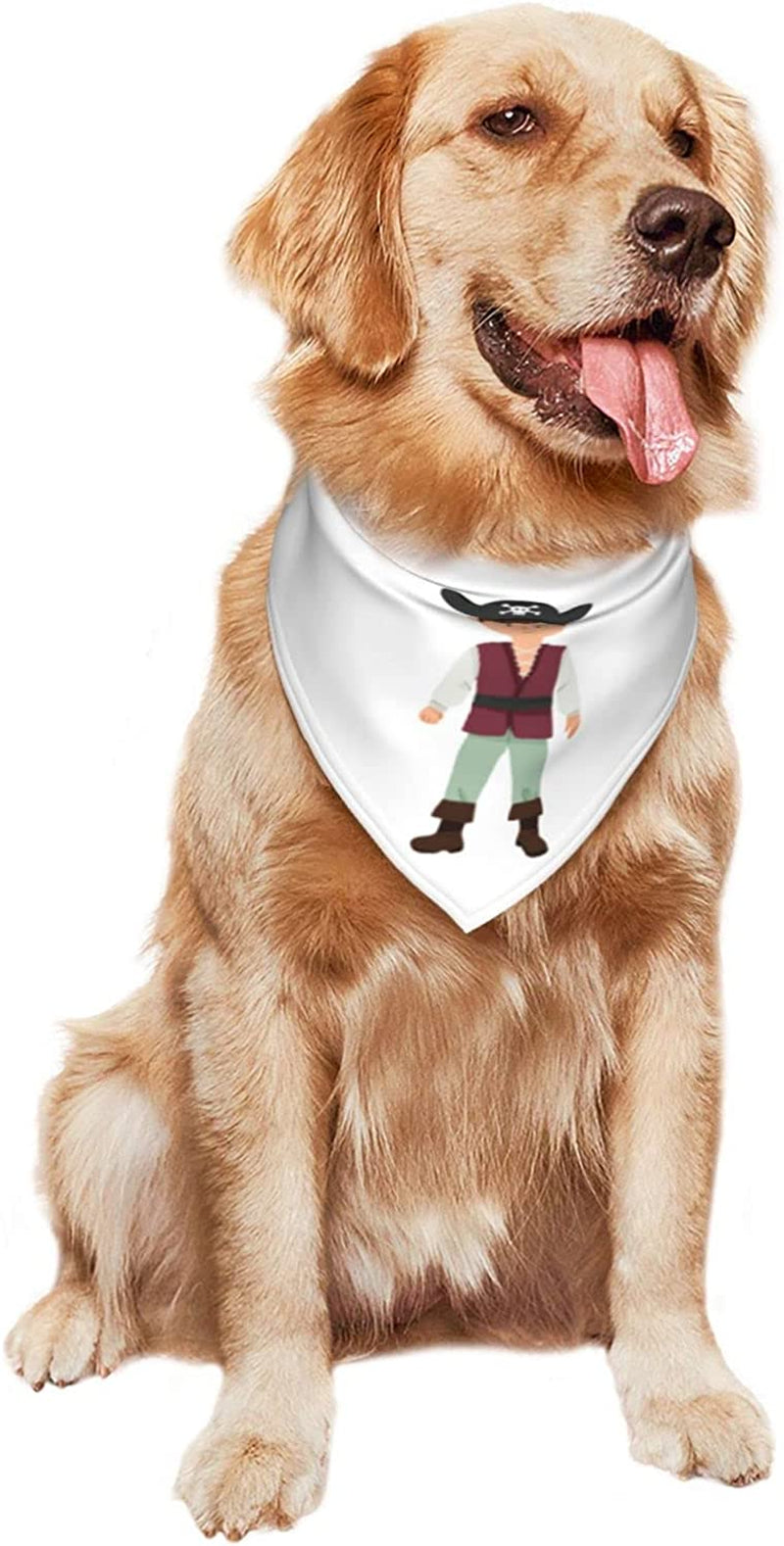 Pirate Wearing a Pirate Hat Pet Dog and Cat Decorative Triangle Scarf,Dog Bandana,Breathable and Stain Resistant. Animals & Pet Supplies > Pet Supplies > Dog Supplies > Dog Apparel ZALTAS   