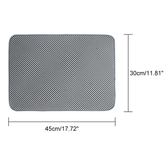 Cat Litter Mat Litter Trapping Mat, 18" X 12" Inch Double Layer Design Waterproof Urine Proof Trapper Mat for Litter Boxes, Easy Clean Scatter Control Animals & Pet Supplies > Pet Supplies > Cat Supplies > Cat Litter Box Mats Pretty Comy Gray  