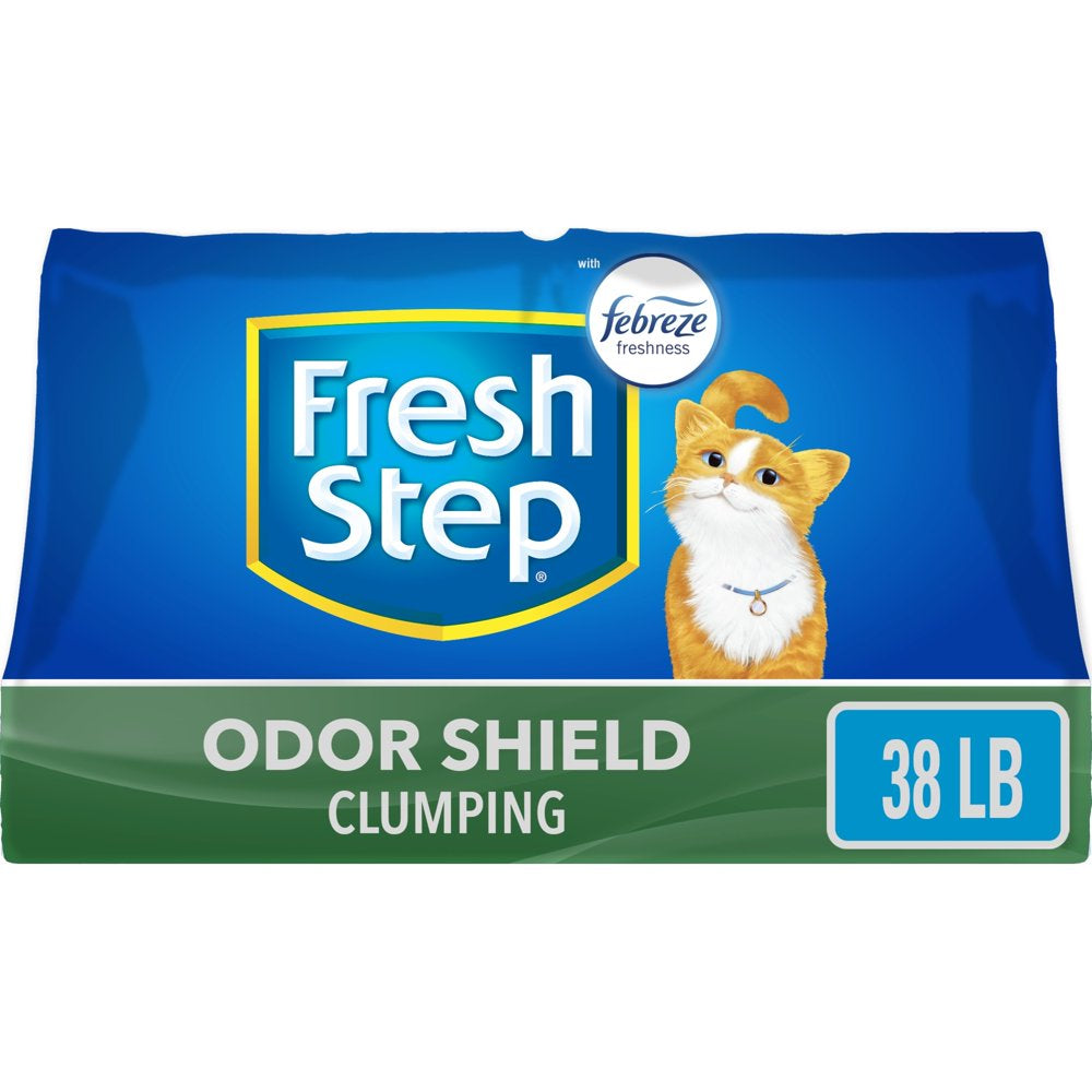 Fresh Step Odor Shield Scented Litter with the Power of Febreze, Clumping Cat Litter, 25 Pounds Animals & Pet Supplies > Pet Supplies > Cat Supplies > Cat Litter The Clorox Company 38 lbs  