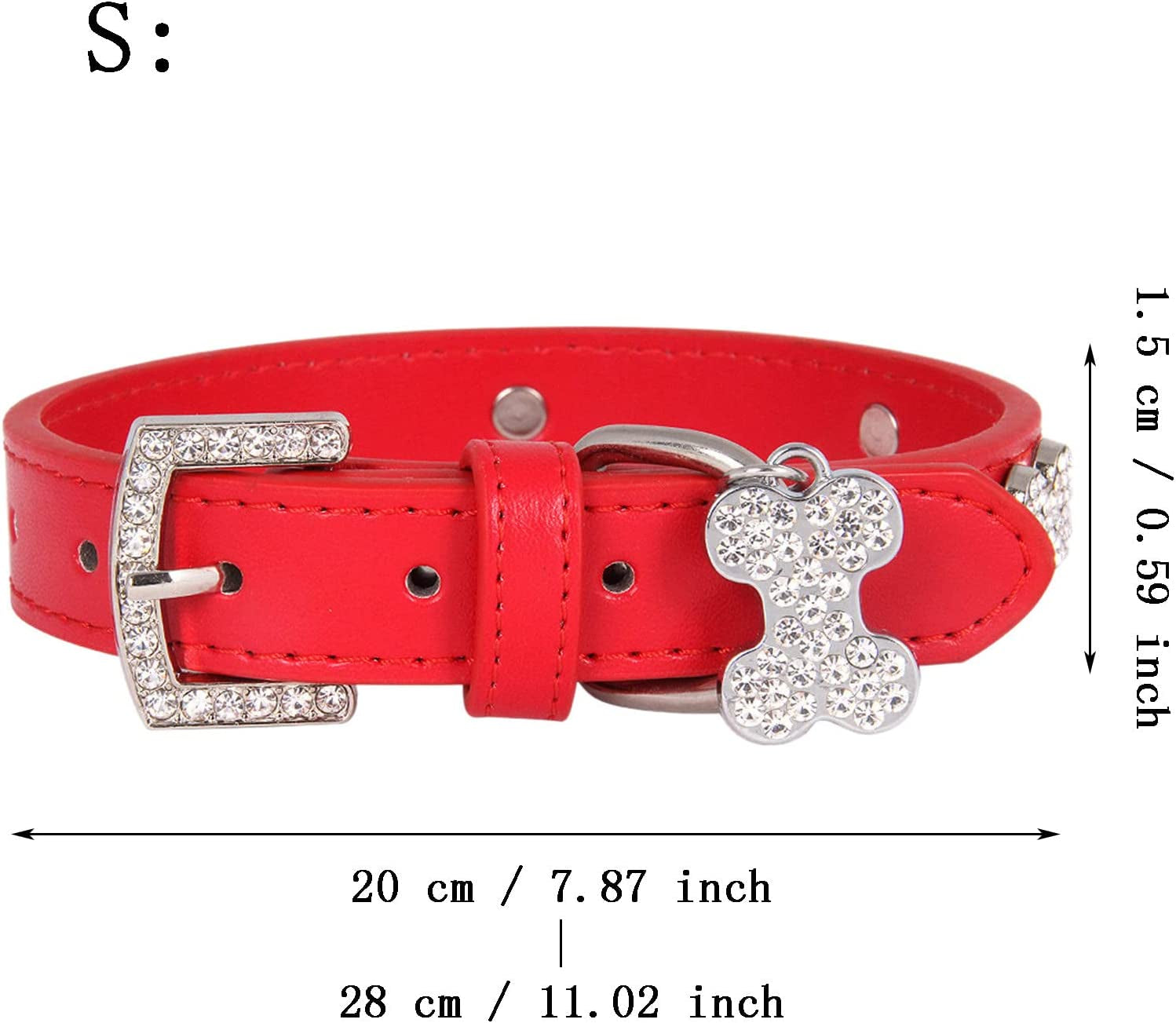 Dog Small Breed Senior Pet Bone Rhinestone Dog Collar Bling Girl Small Puppy Cute Bowtie Pet Collar Diamond Buckle Pet Leash Cat Collar Animals & Pet Supplies > Pet Supplies > Dog Supplies > Dog Apparel HonpraD   