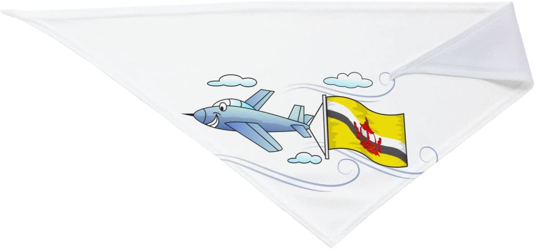 Airplane with Flag Brunei Pet Dog and Cat Decorative Triangle Scarf,Dog Bandana,Breathable and Stain Resistant. Animals & Pet Supplies > Pet Supplies > Dog Supplies > Dog Apparel ZALTAS   