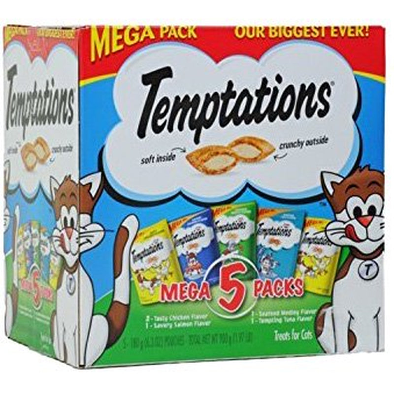 Temptations Cat Treats Mega Packs Variety 5 Count, 6.3 Oz, Animals & Pet Supplies > Pet Supplies > Cat Supplies > Cat Treats MARS Pet Care US   