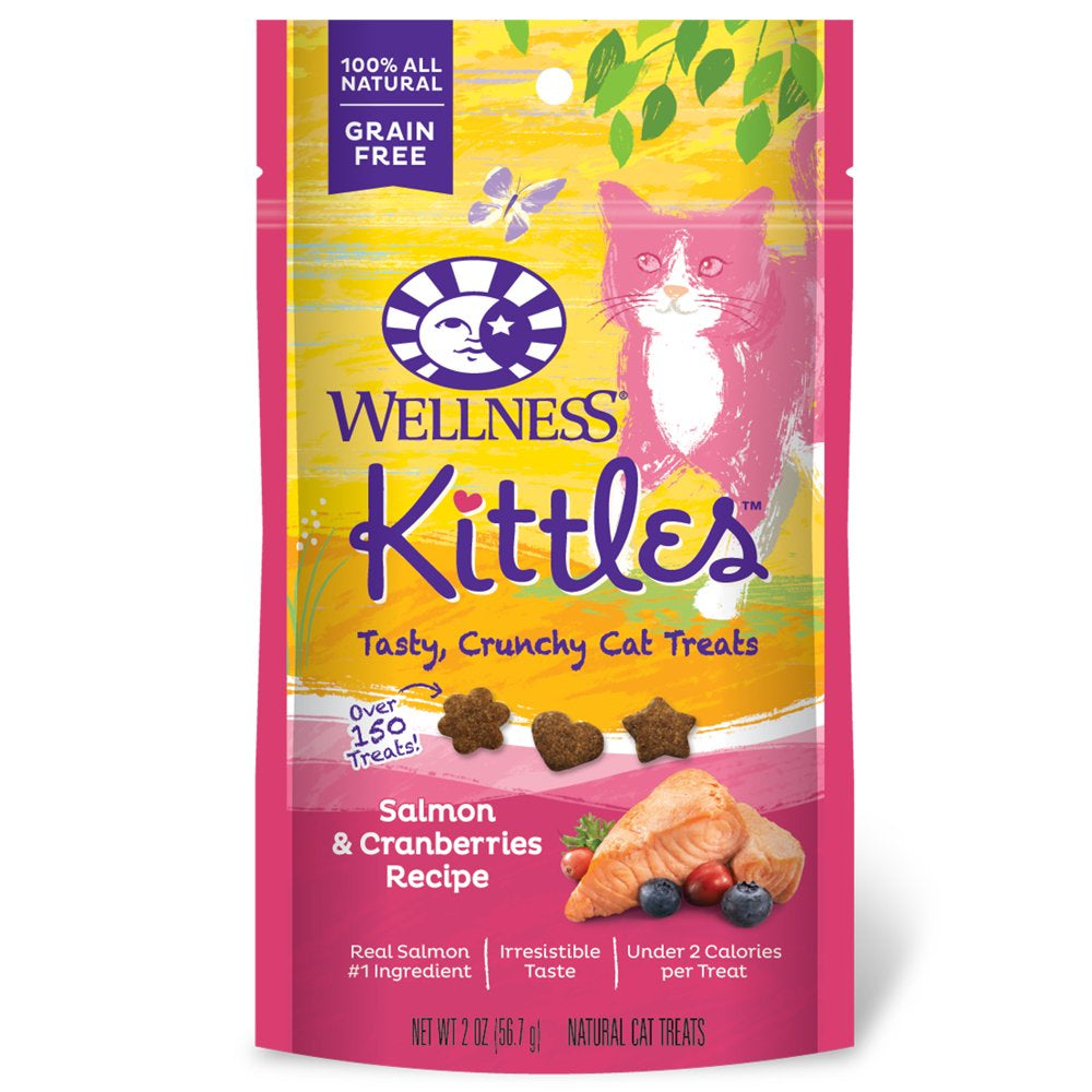 Wellness Kittles Crunchy Natural Grain Free Cat Treats, 2-Ounce Bag Animals & Pet Supplies > Pet Supplies > Cat Supplies > Cat Treats Wellness Pet Food Salmon & Cranberry  