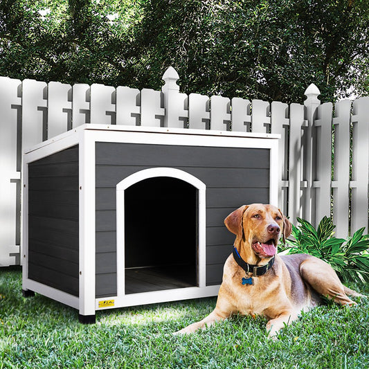 Coziwow Dog House Outdoor Flip-Top Wooden with Asphalt Roof, Gray Animals & Pet Supplies > Pet Supplies > Dog Supplies > Dog Houses Coziwow   