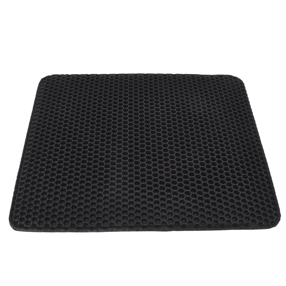 Cat Litter Mat, Cat Litter Pad anti Slip for Cat Litter Box Black Animals & Pet Supplies > Pet Supplies > Cat Supplies > Cat Litter Box Mats Domqga   