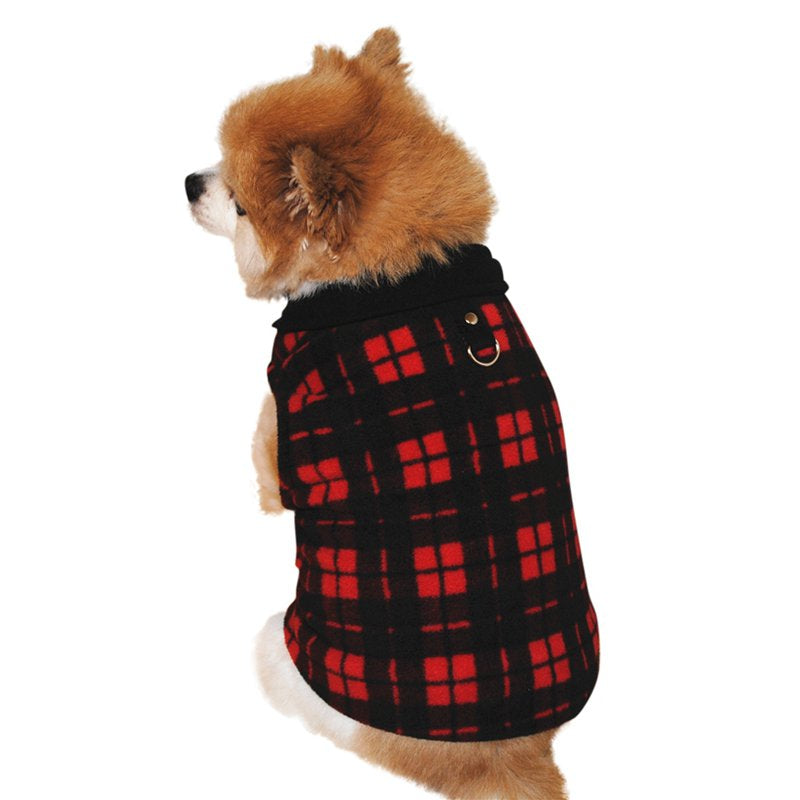 Dog Sweater, Soft Fleece Vest with Leash Ring Pullover Jacket Winter Pet Dog Clothes for Puppy Small Dog Cat Teddy Chihuahua Yorkshire for Christmas
