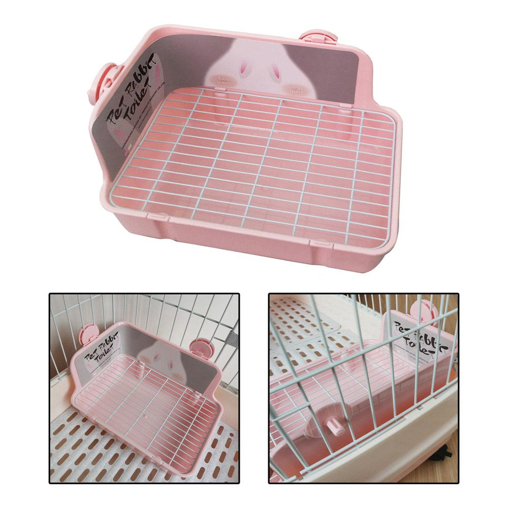 Rabbit Litter Box, Potty Trainer Corner Tray Bedding Cage Stable Portable Cleaning Toilet Chinchilla Small Animal Squirrel Hamster , Pink Animals & Pet Supplies > Pet Supplies > Small Animal Supplies > Small Animal Bedding perfeclan   