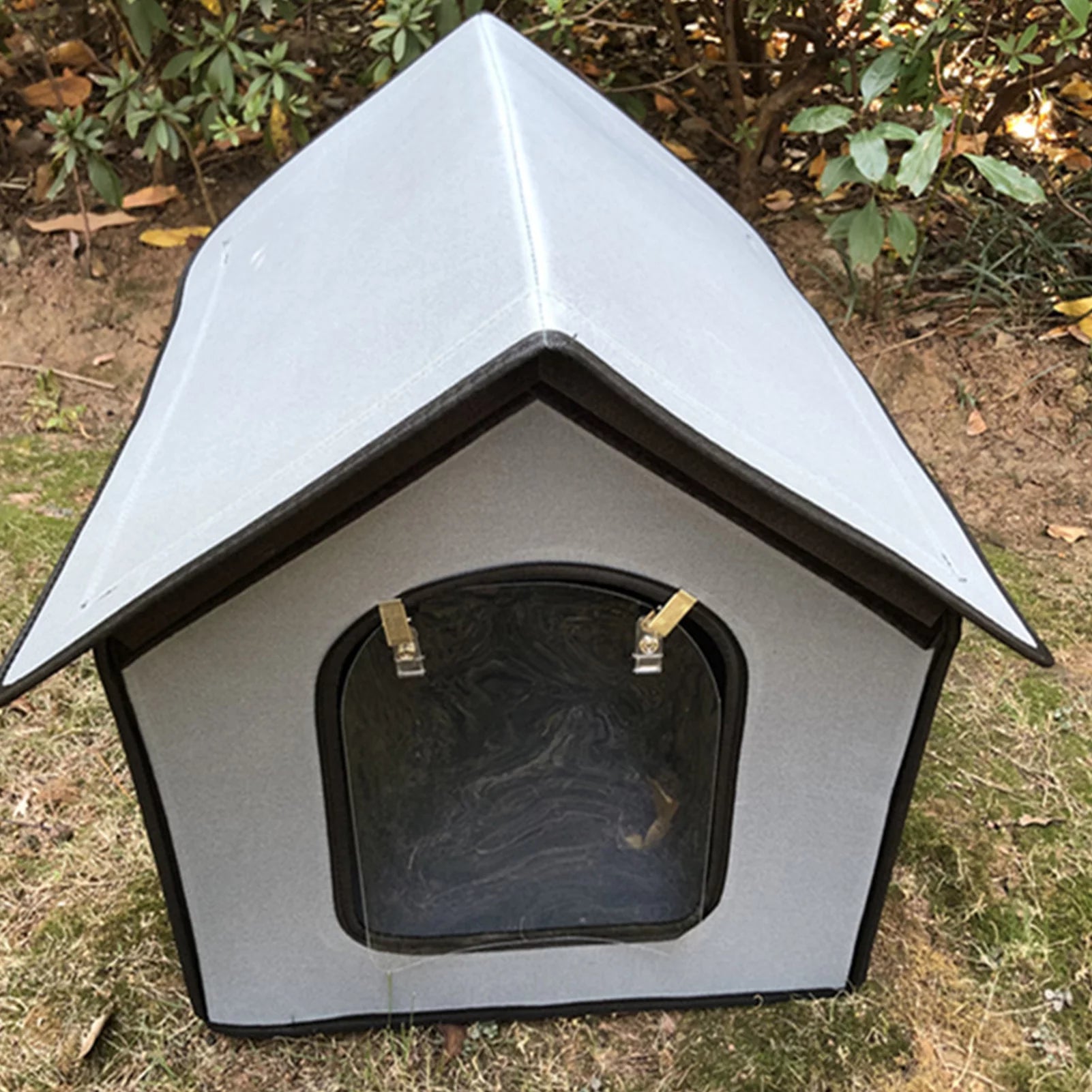 Shangqer Pet House Waterproof Villa Cat Little Kennel Collapsible Dog Shelter for Outdoor Animals & Pet Supplies > Pet Supplies > Dog Supplies > Dog Houses Shangqer L Gray 