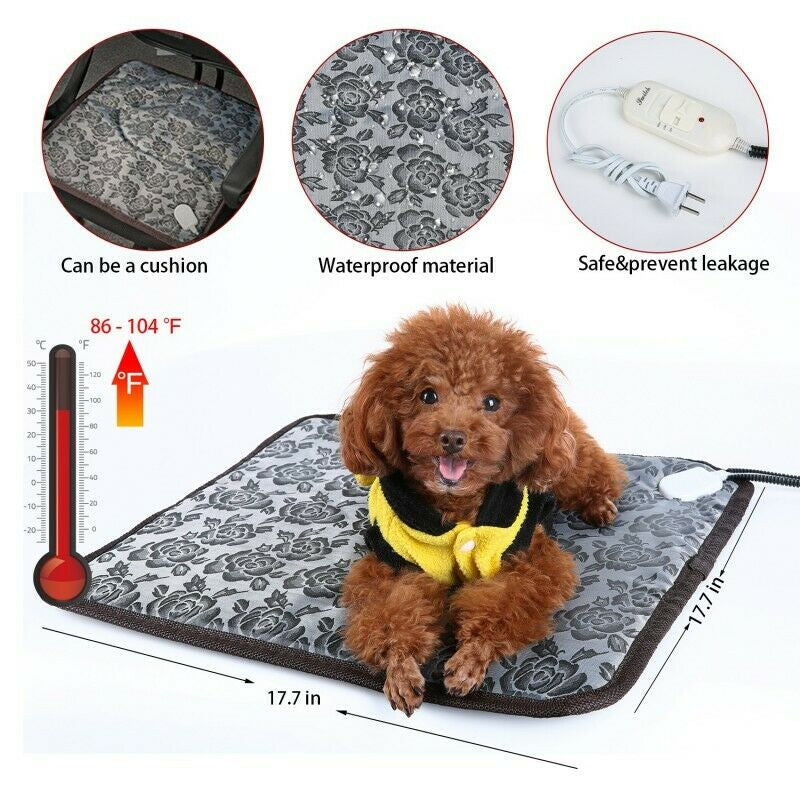 Waterproof Pet Heated Warmer Bed Pad Puppy Dog Cat Bed Mat Electric Heater Mat