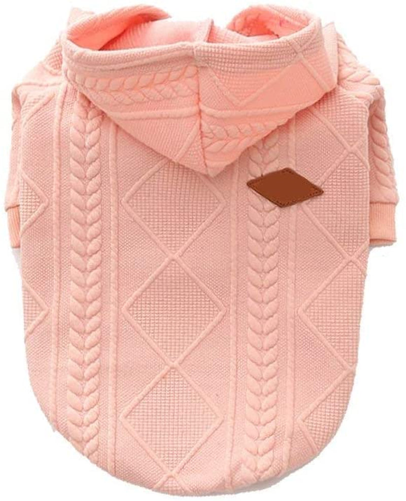 Meioro Dog Sweater Zipper Hooded Dog Cat Clothes Cute Pet Clothing Warm Hooded Winter Warm Puppy French Bulldog Pug (S, Pink) Animals & Pet Supplies > Pet Supplies > Dog Supplies > Dog Apparel meioro Pink XX-Large 