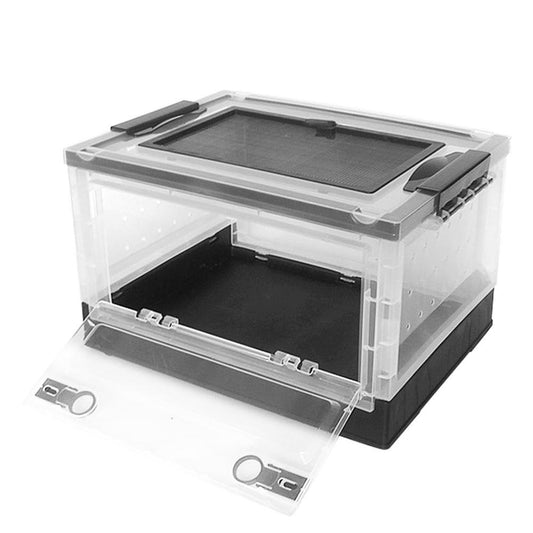 Gecorid Small Animal Breeding Box Easy to Clean Small Animal Habitat Pet Cage Reptile Feeding Habitat with Full View Visually Appealing Effective Animals & Pet Supplies > Pet Supplies > Small Animal Supplies > Small Animal Habitats & Cages Gecorid Black  