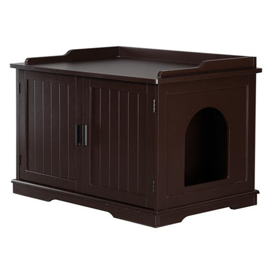 Cat Litter Box Enclosure Cabinet, Large Wooden Indoor Storage Bench Furniture with Double Door, Wooden Cat Litter Cabinet for Living Room, Bedroom, Bathroom Animals & Pet Supplies > Pet Supplies > Cat Supplies > Cat Furniture WEQWE45713 Coffee  