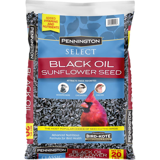 Pennington Select Black Oil Sunflower Seed Wild Bird Feed, 20 Lb. Bag Animals & Pet Supplies > Pet Supplies > Bird Supplies > Bird Food CENTRAL GARDEN & PET COMPANY 20 lbs  