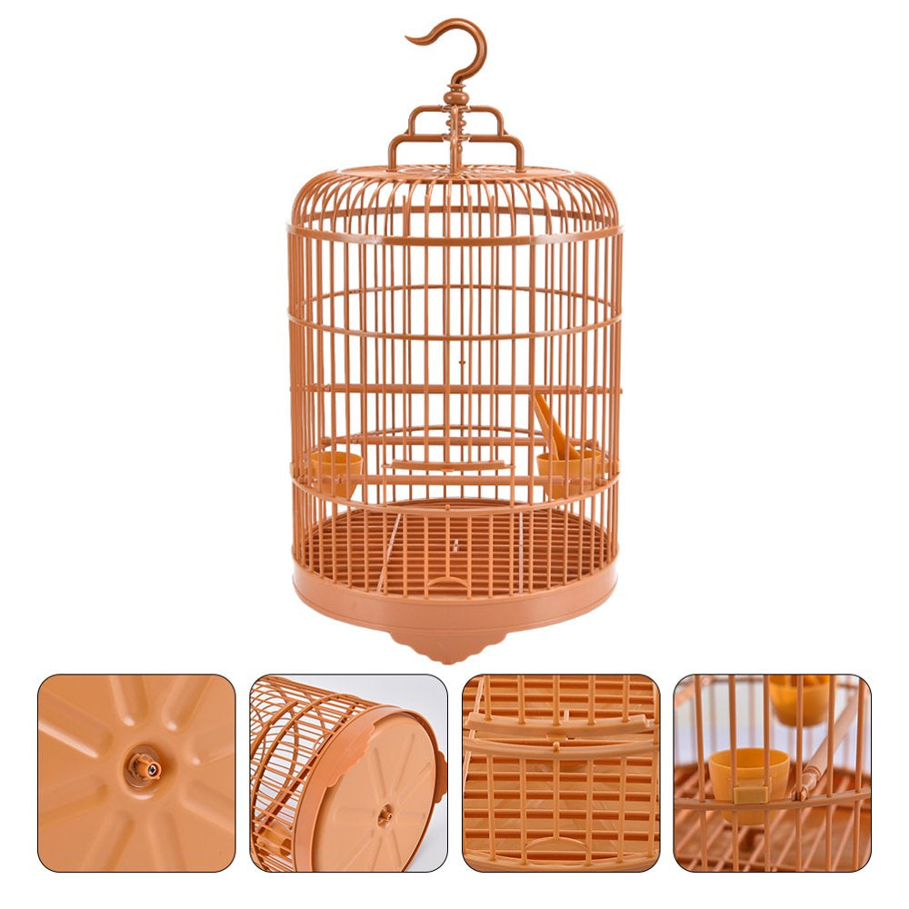 Cage Bird round Cages Hanging Parakeet Parrot Small Stand Budgie Parakeets Plastic Birds Travel Decorative Birdcage Animals & Pet Supplies > Pet Supplies > Bird Supplies > Bird Cages & Stands NUOLUX   