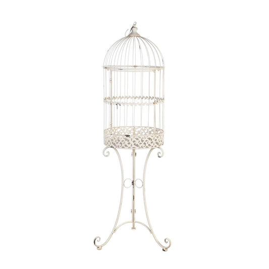 Outdoor Decorative Metal Bird Cage on Stand Animals & Pet Supplies > Pet Supplies > Bird Supplies > Bird Cages & Stands Evergreen   