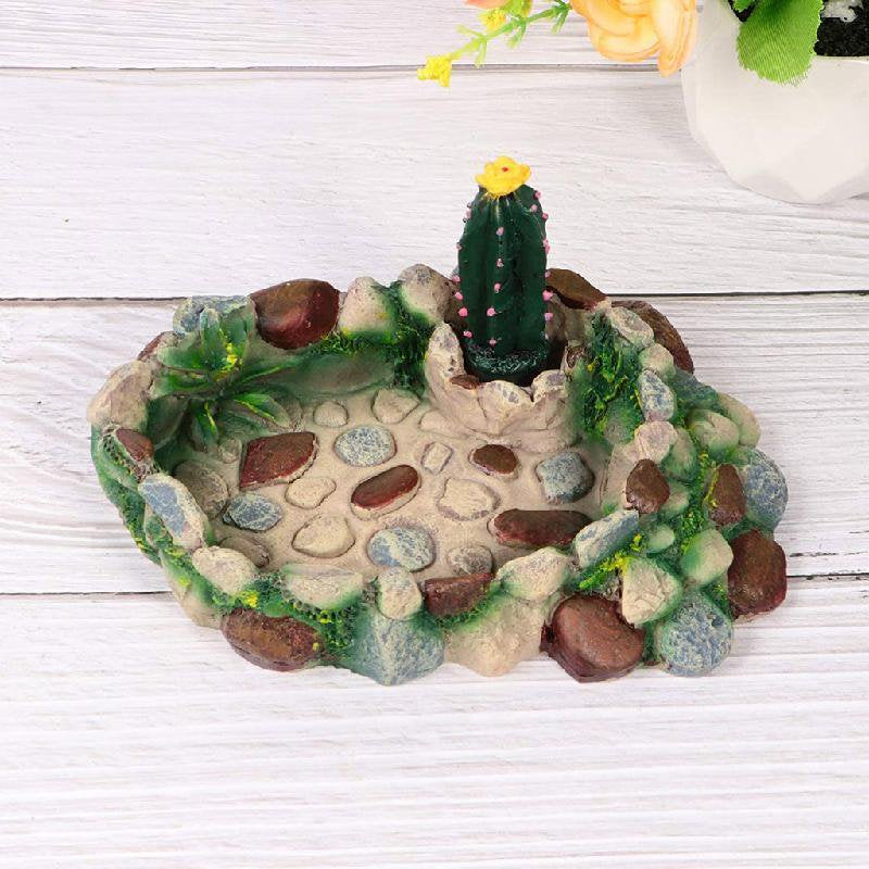 OOKWE Reptile Food Bowl Worm Dish Amphibian Polyresin Water Bowl for Lizard Anoles Bearded Dragons Terrarium Aquarium Decor Animals & Pet Supplies > Pet Supplies > Reptile & Amphibian Supplies > Reptile & Amphibian Food OOKWE   