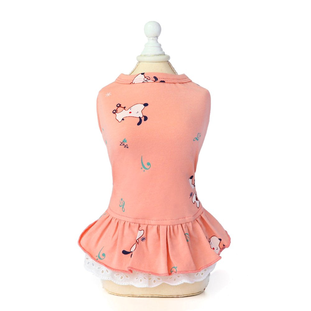 D-GROEE Dog Dress Skirt Puppy Summer Cartoon Print Dress Pet Princess Summer Apparel Clothes for Small Dogs Cats Animals & Pet Supplies > Pet Supplies > Cat Supplies > Cat Apparel D-GROEE   