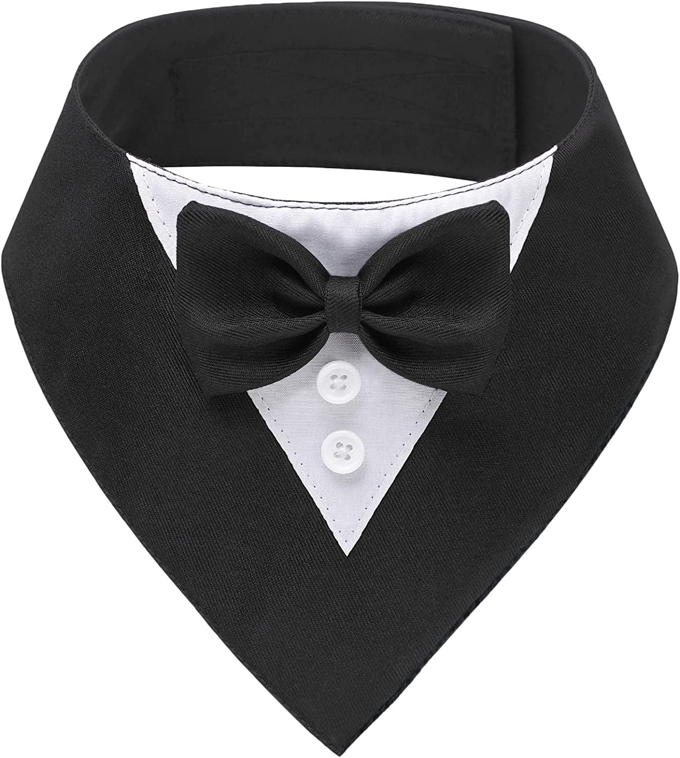 Dog Tuxedo for Small Dogs, KOOLMOX Formal Dressy Suit Dog Bandana Collar with Bowtie, Dog Wedding Attire Male Boy Pet Tux Outfit Dress Dog Birthday Tuxedo Puppy Cat Dog Formal Wear (S, Black) Animals & Pet Supplies > Pet Supplies > Dog Supplies > Dog Apparel Koolmox S  