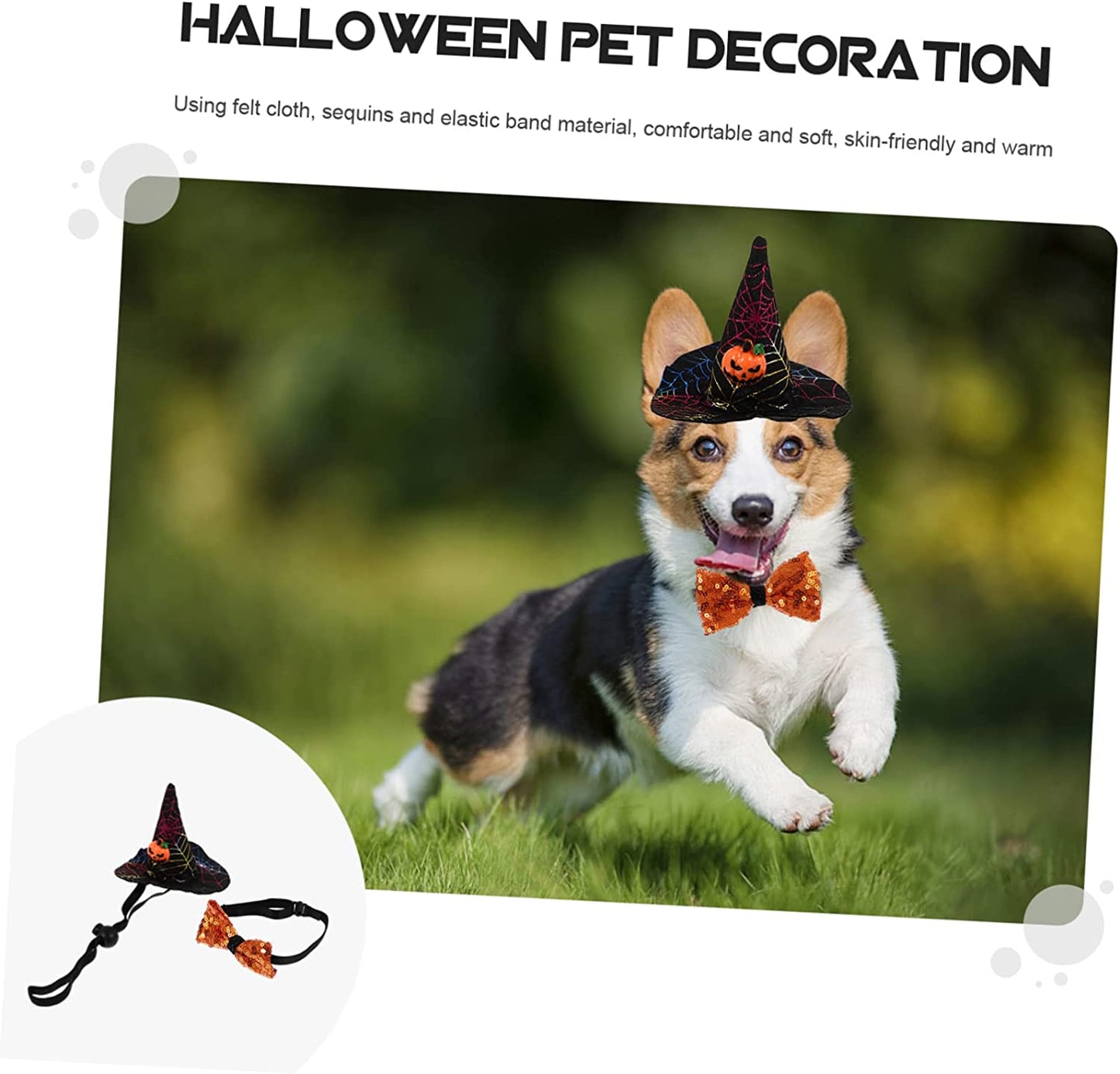 Balacoo 1 Set Headwear Wizard Head Party for Dogs Bat Collar Adjustable Gift Pets Ornaments Kitten Cosplay Puppy Birthday Tie- Pumpkin Cape Web Small Pet Puppies with Sequins Present Tie Animals & Pet Supplies > Pet Supplies > Dog Supplies > Dog Apparel Balacoo   