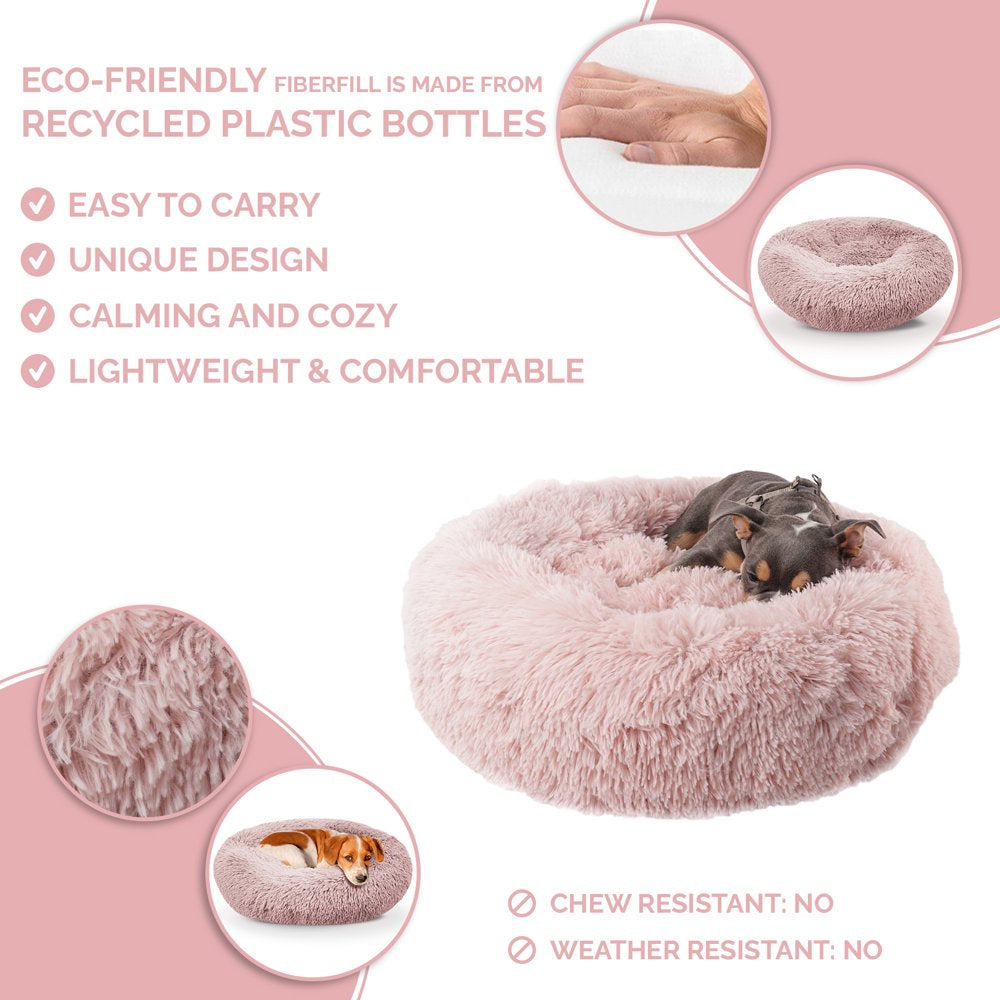 Precious Tails Super Luxe Shaggy Faux Fur Donut Bolster Dog Cat Bed - Medium Animals & Pet Supplies > Pet Supplies > Cat Supplies > Cat Beds Enchante Accessories, Inc.   