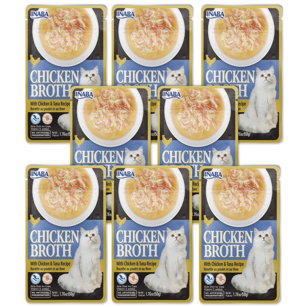 INABA Chicken Broth Complement/Topper/Treat for Cats, Eight 1.76 Oz Pouches, Chicken Animals & Pet Supplies > Pet Supplies > Cat Supplies > Cat Treats INABA Foods (USA) Inc Chicken and Tuna Recipe  