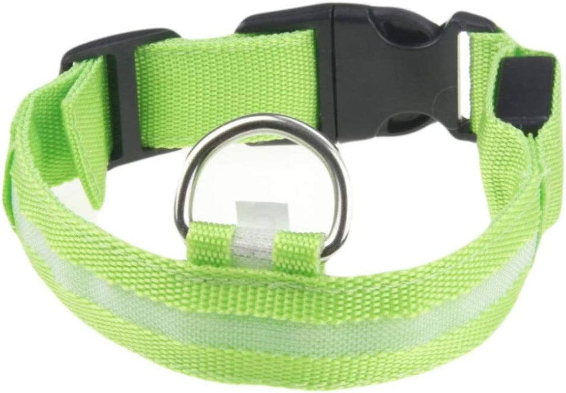 Bow Tie Pet Collar for Lighted up Nylon Solid LED Dog Collar Glow Necklace Animals & Pet Supplies > Pet Supplies > Dog Supplies > Dog Apparel HonpraD Green X-Large 