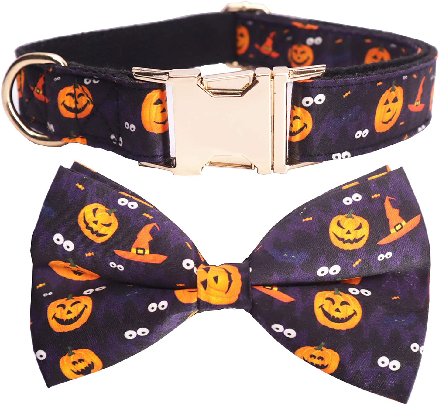 Halloween Dog Collar Dog Bowtie Dog Accessory Halloween Dog Costume for Halloween Party (M) Animals & Pet Supplies > Pet Supplies > Dog Supplies > Dog Apparel YIWU MIYI CO.,LTD Pumpkin Bow XS 