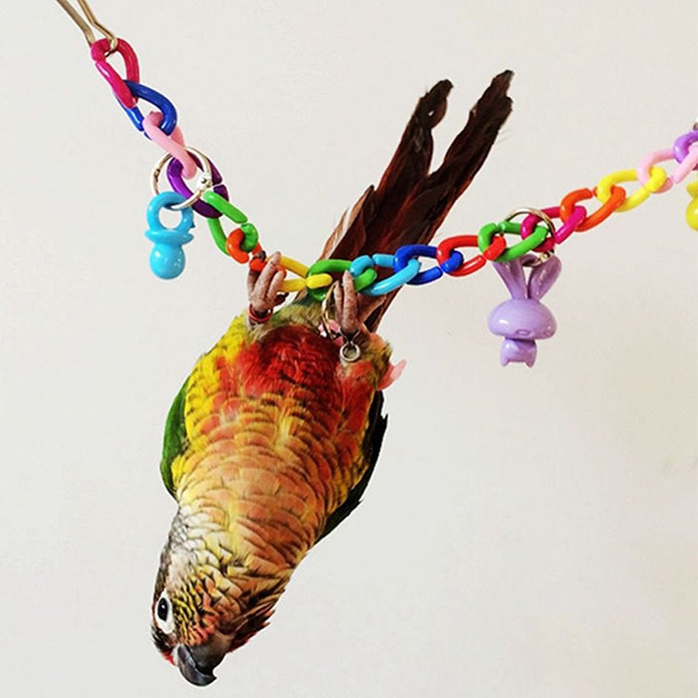 Colorful Bird Toy Parrot Swing Cage Toy Climbing Toy for Parakeet Cockatiel Budgie Lovebird 35Cm Animals & Pet Supplies > Pet Supplies > Bird Supplies > Bird Toys HiMiss   