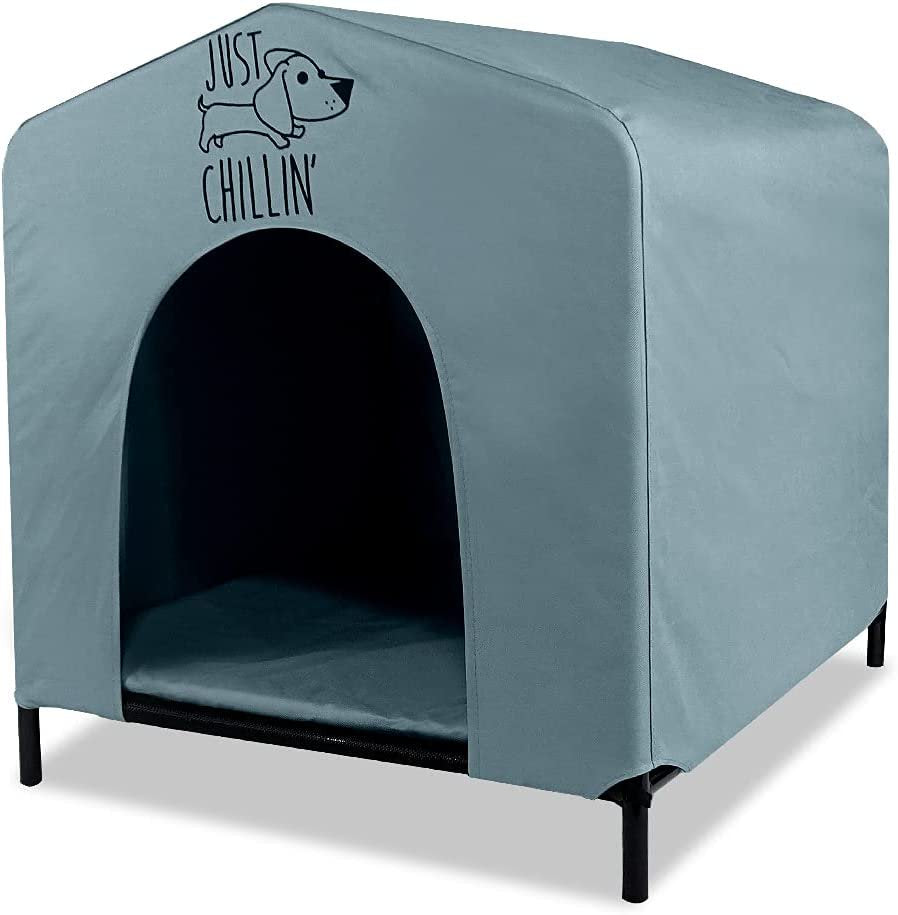 Portable Dog House. Elevated Pet Shelter for Indoor and Outdoor Use. Made of Water Resistant Breathable Oxford Fabric. Easy to Assemble and Lightweight. Animals & Pet Supplies > Pet Supplies > Dog Supplies > Dog Houses Great Shopping Day   